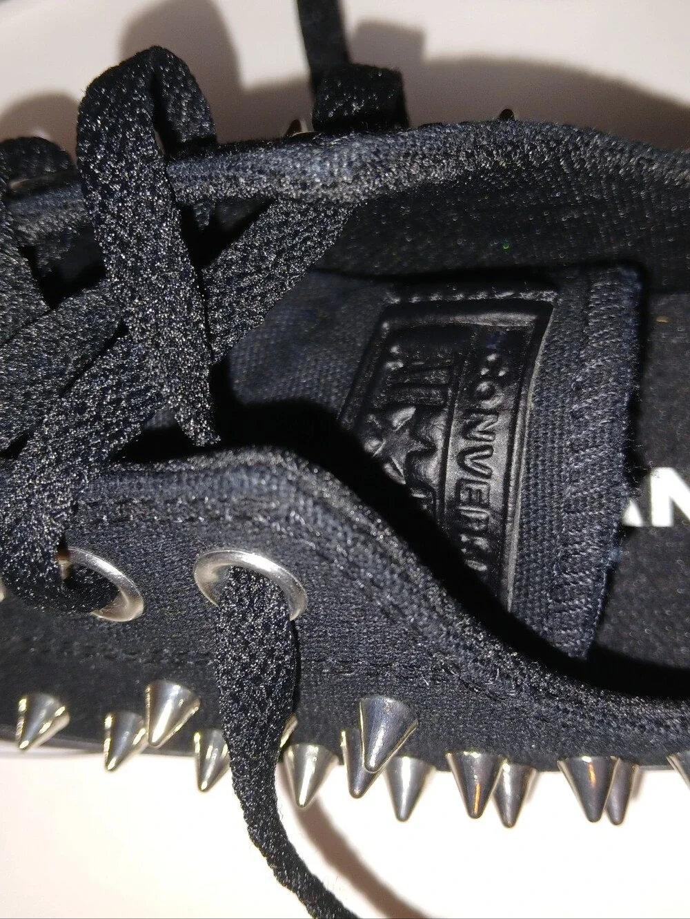 Converse Chuck Taylor All Star Low Top Silver Spike Studded Sneakers, Black